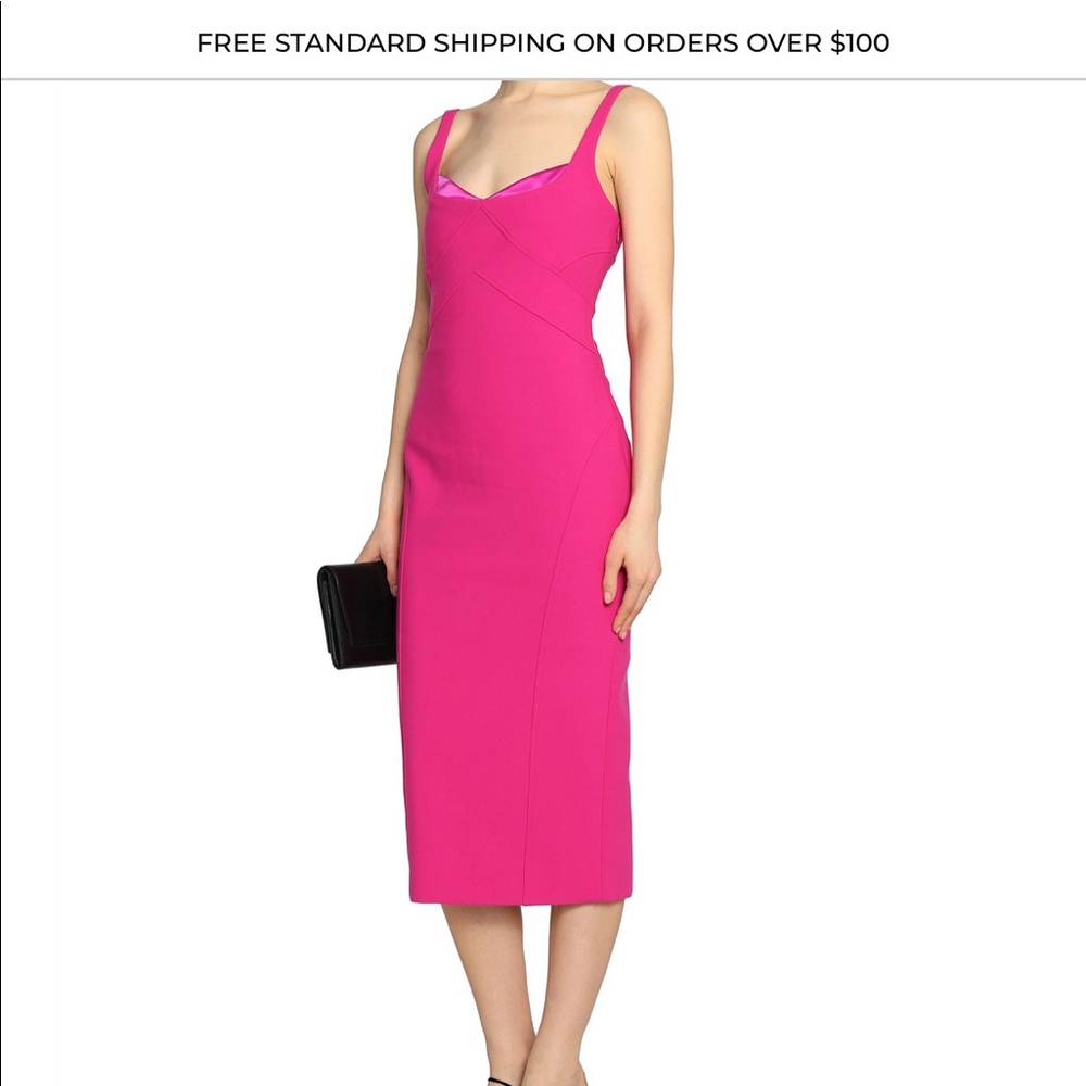 Hot Pink Evening Midi dress- worn once!